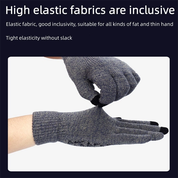 Warm Knitted Gloves Plus Velvet Thick Non-Slip Winter Touch Screen Gloves