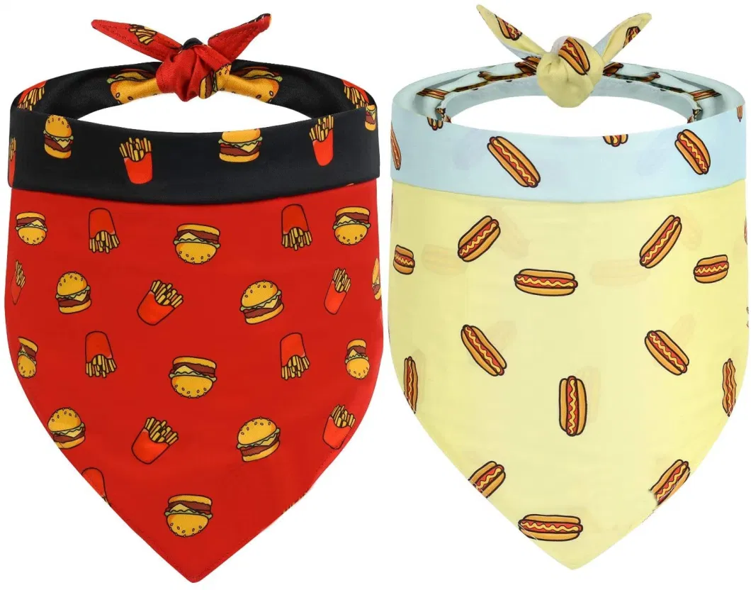 High Quality Reversible Cotton Dog Bandana Soft Pet Scarf for Girl &amp; Boy Dogs Puppy or Cats