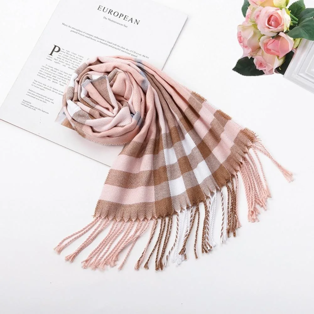 Neck Scarves Warm Shawls Autumn Winter British Plaid Scarf Men Women Bl19976