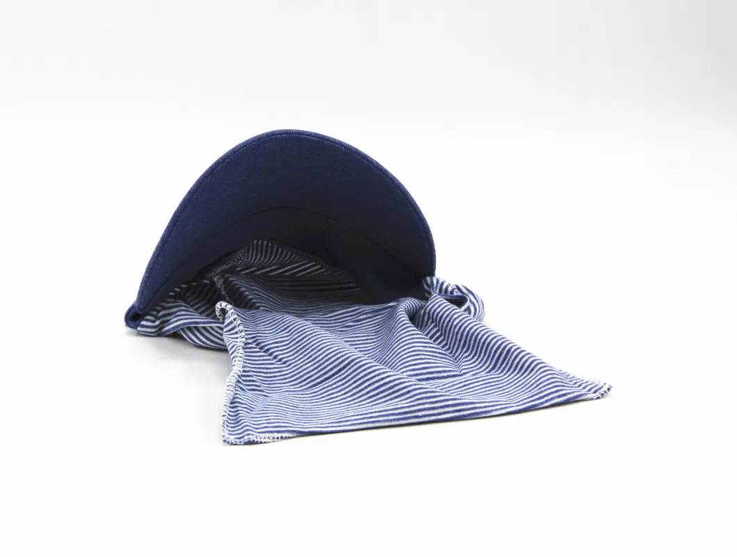 95% Cotton, 5% Spandex Striped Jersey Fabric Boys Hat, Nect-Protection Style.