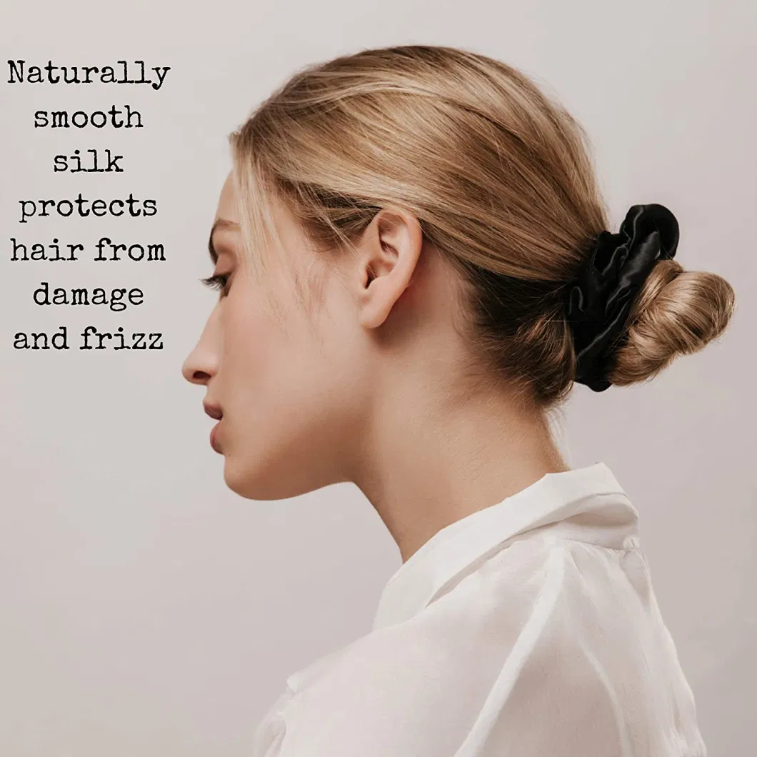 Popular Hair Bands Silk Accessories Beautiful Silk Scrunchie 16mm 100% Silk Hair Ties Elastics