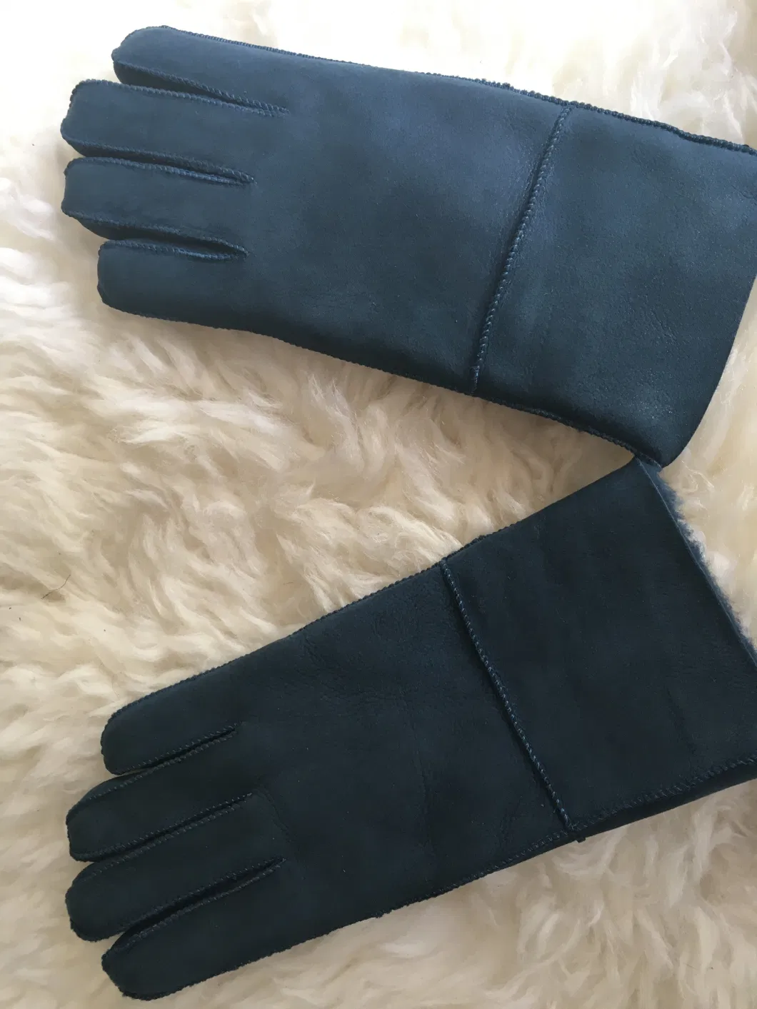 Wholesale Merino Sheepskin Wool Fingerless Gloves with Real Fox Hair