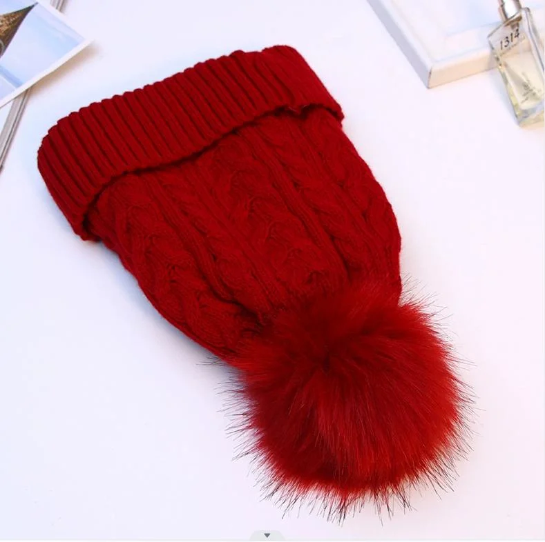 Winter Knitted Cap Double-Sided Cashmere Knitting Hat Cowboy Hat Fashion Cap Baseball Hat