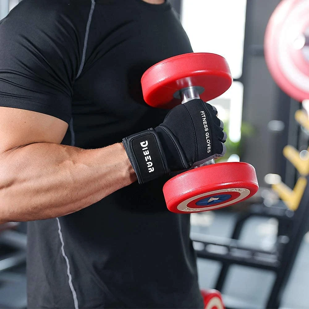 Superfine Fiber Fingerless Weight Lifting Gloves for Gym Sports Exercise