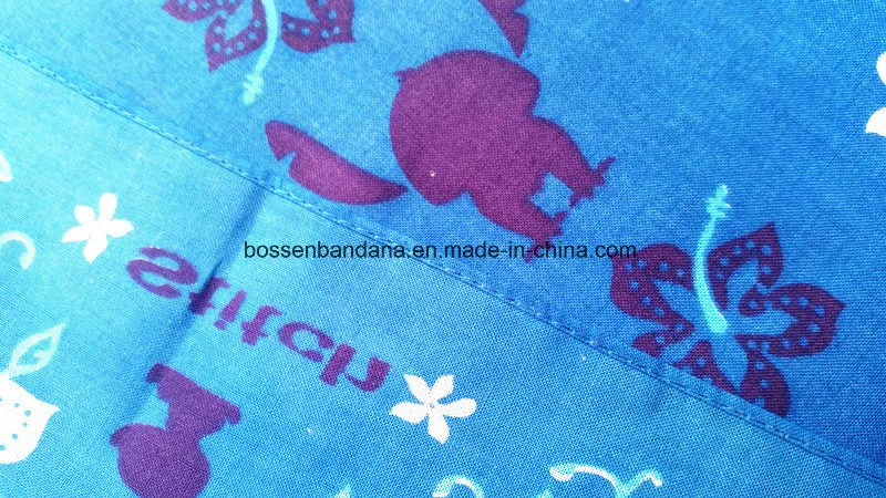 China Factory Produce Custom Design Paisley Print Blue Cotton Scarf