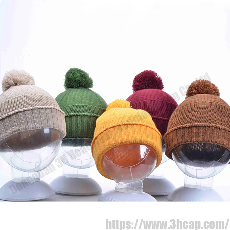 3hcap OEM High Quality Plain Winter Knitted Hats Custom Blank Warm Beanie