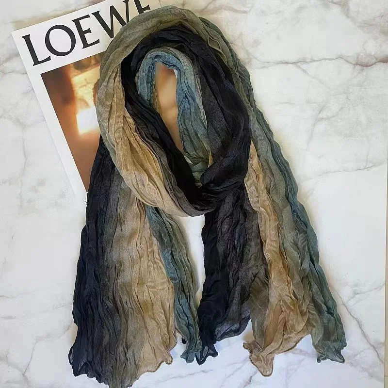 2024 Crinkle Scarves for Women Muslim Hijabs Shawls and Scarves