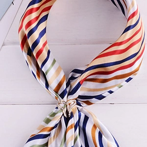 Striped Vintage Colorful Women Custom Design Fashion Summer Spring Square Silk Scarf