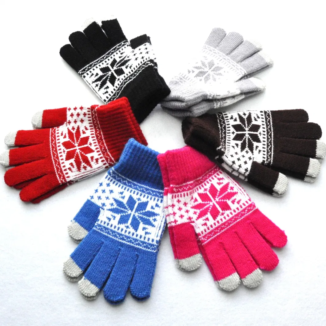 2022 Knitted Pattern Warm Touch Screen Gloves