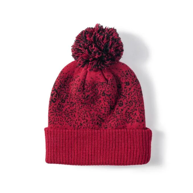 Wholesale Winter Warm Knitted Cuffed Unisex Soft Custom Logo Beanie Hat with Multicolor POM POM