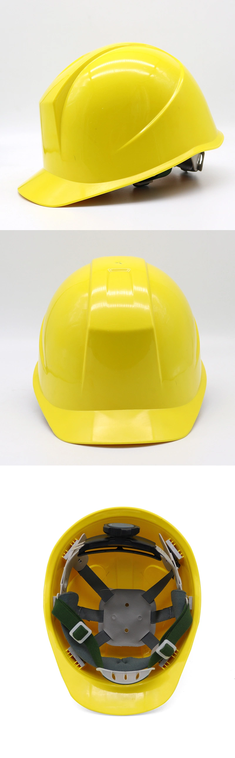 CE En 397 Yellow ABS Materials 6 Points Webbing Suspension Ratchet Custom Labor Industrial Safety Hard Hat