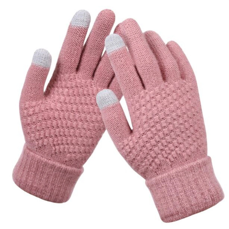 Winter Wool Warm Gloves Touch Screen Stretch Knit Safety Gloves