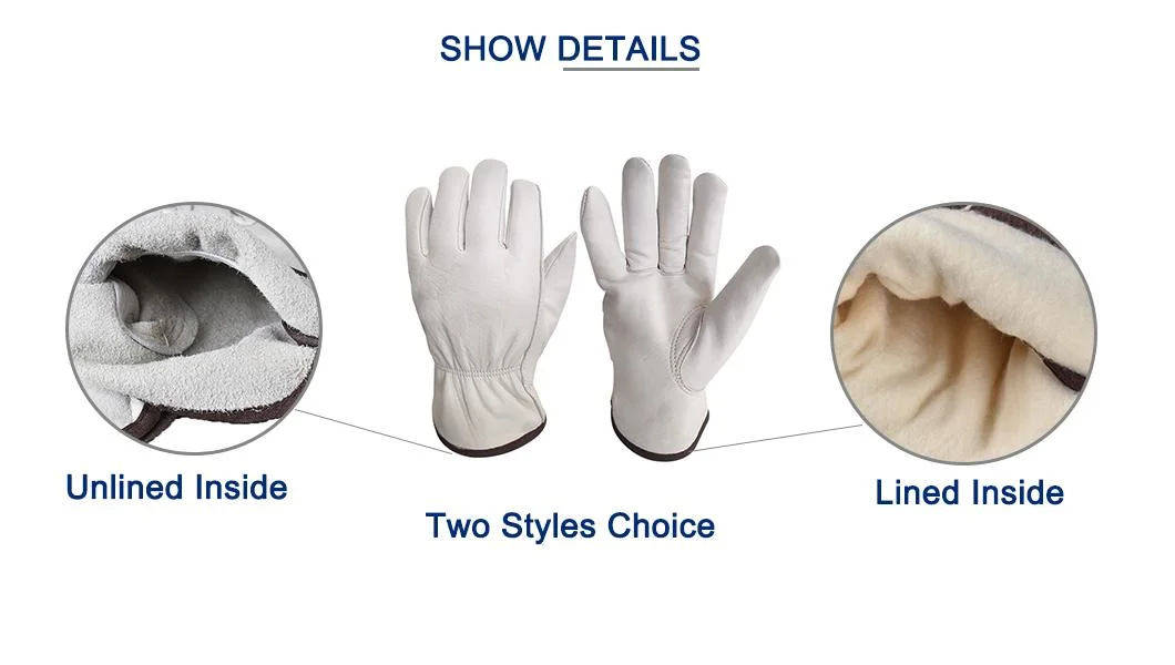 Lined Leather Gloves Mens Winter Leather Work Gloves