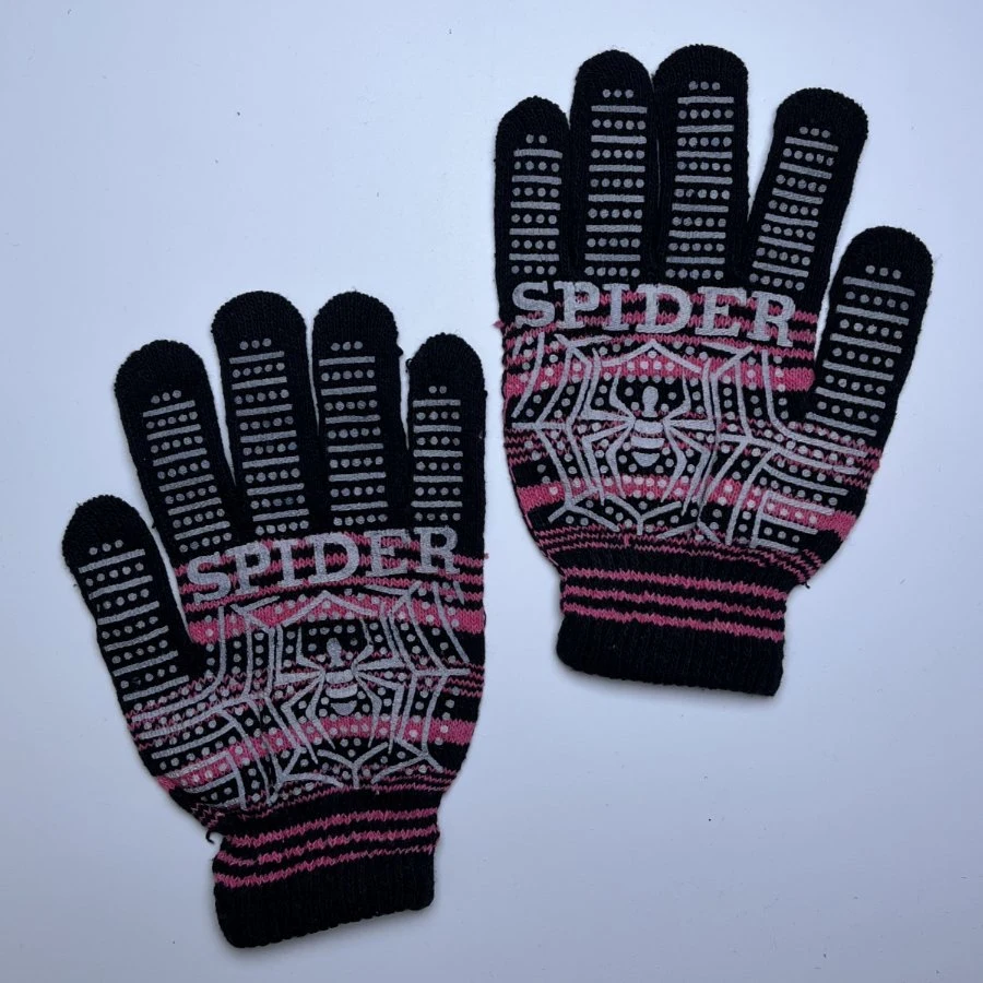 Spider Print Gripper Anti Slip Winter Magic Gloves Knit at Cheap Low Price