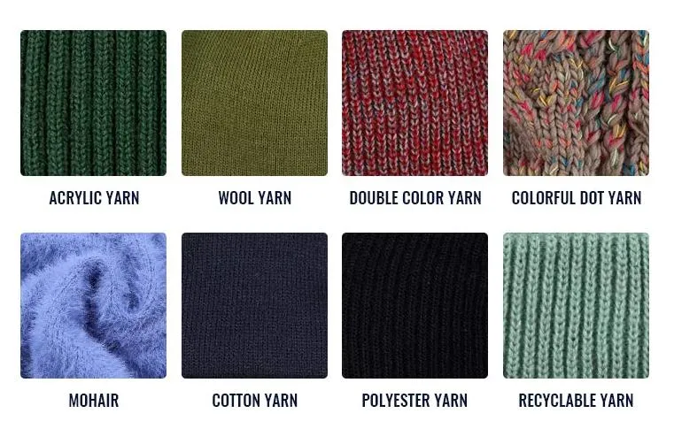 Acrylic Polyester Polyamide Mixded Yarn Winter Beanie