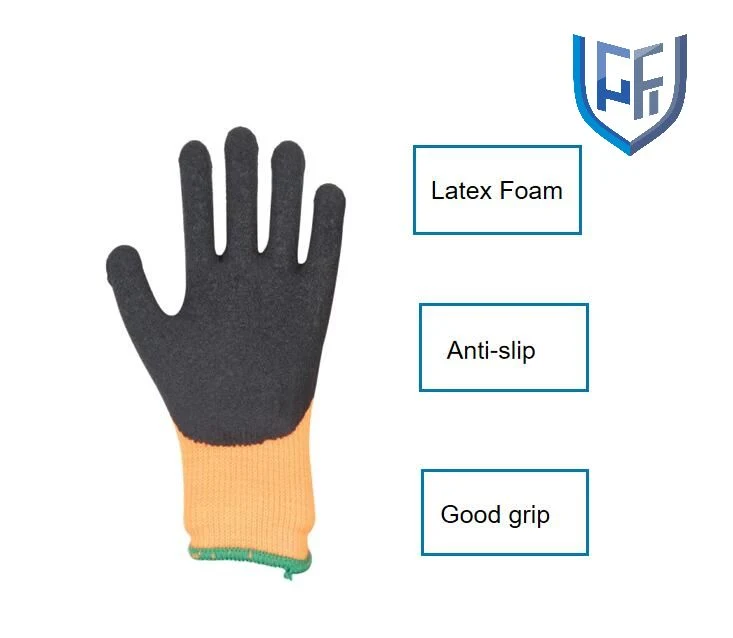 Mens Latex Foam Safety Work Hand Gloves for Winter Construction