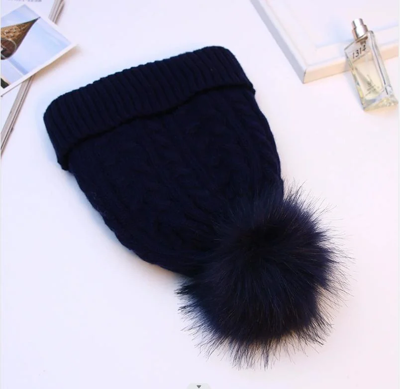 Winter Knitted Cap Double-Sided Cashmere Knitting Hat Cowboy Hat Fashion Cap Baseball Hat