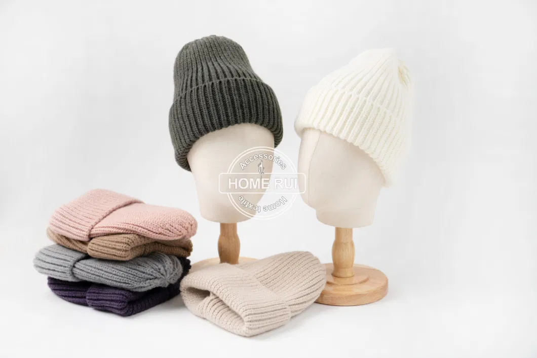 2023 Designer Cozy Thermal Chunky Soft Fisherman All Over Print Custom Logo Knit Beanie Hats and Mittens