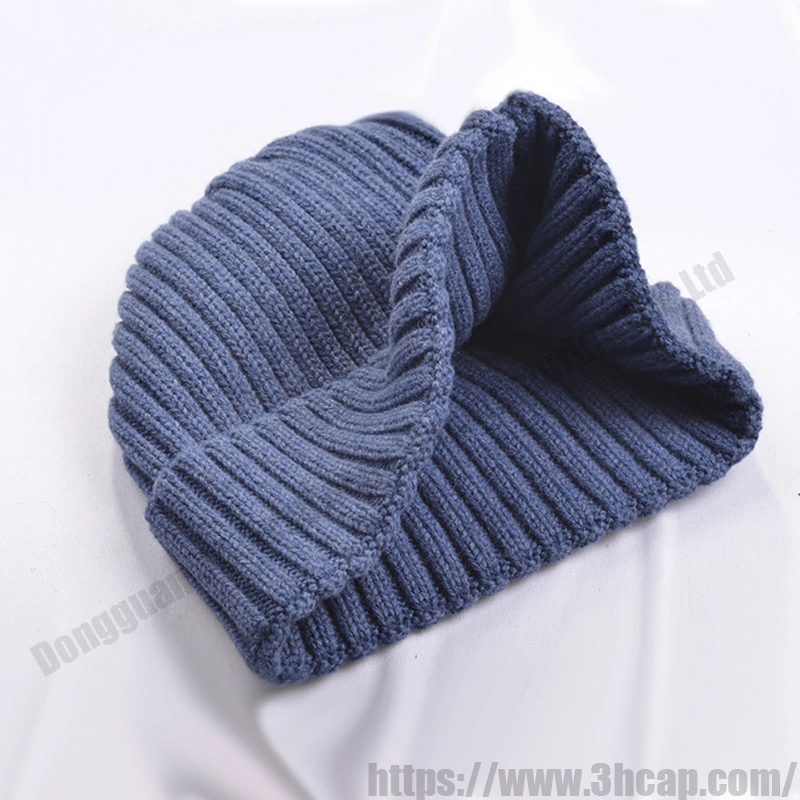 3hcap OEM High Quality Plain Winter Knitted Hats Custom Blank Warm Beanie