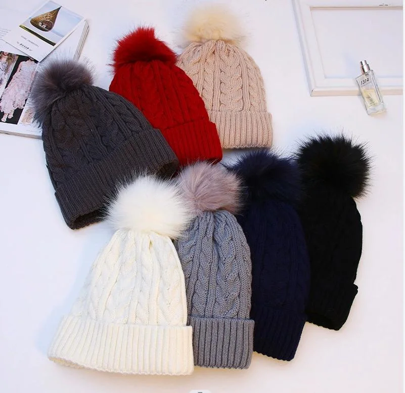 Winter Knitted Cap Double-Sided Cashmere Knitting Hat Cowboy Hat Fashion Cap Baseball Hat