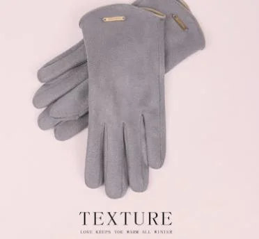 Suede Women&prime; S Winter Cold-Resitant Touch Screen Gloves