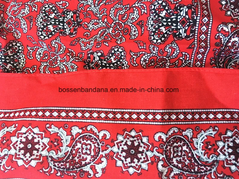 China Factory Produce Custom Design Paisley Print Blue Cotton Scarf