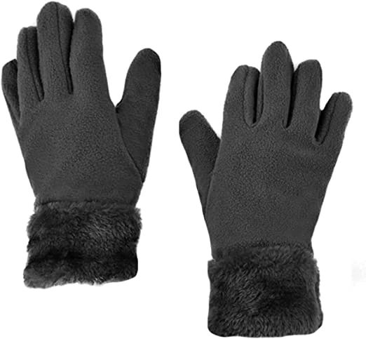 Set Hat and Glove Warm Winter Hats Gloves Dark Grey Scarves for Women