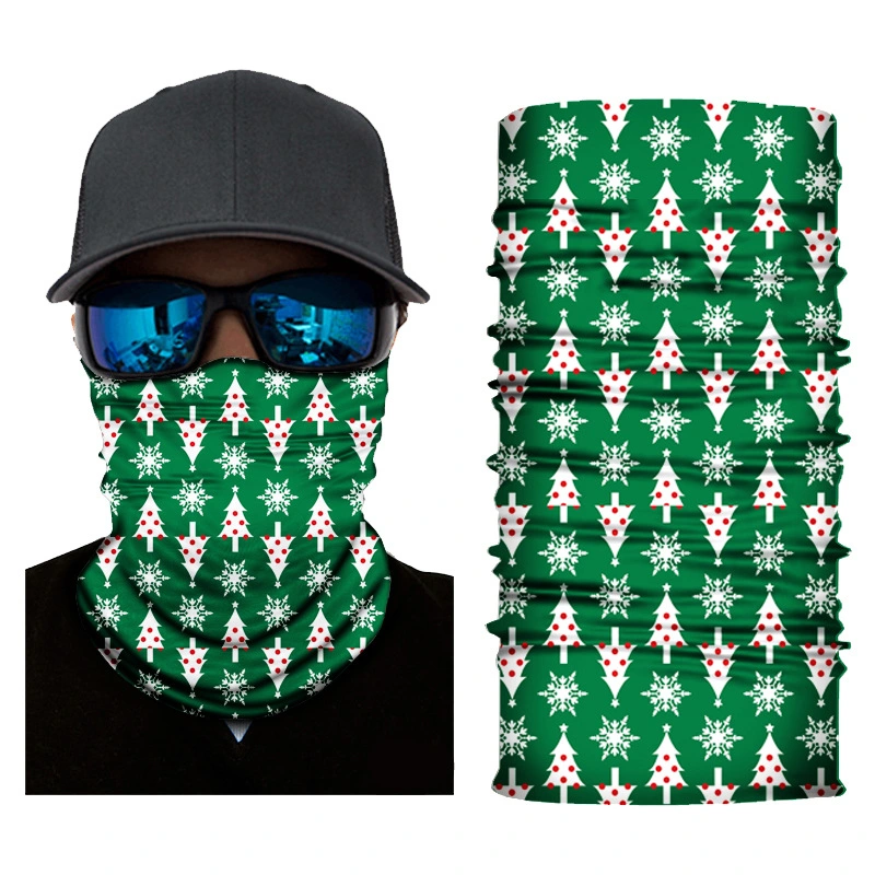 Factory Stock Christmas Pattern Bandana Multi-Functional Tube Face Cover Bandana