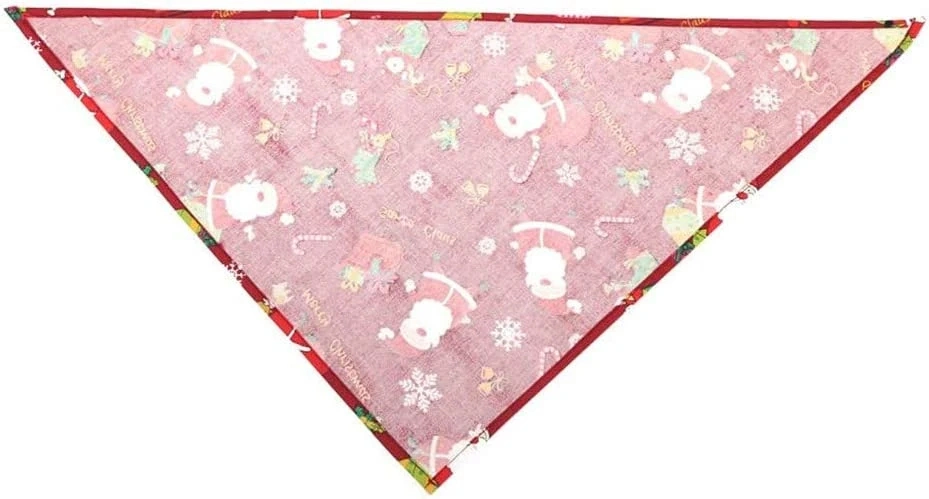 Hot Wholesale Christmas Triangle Pet Adjustable Curved Double Sided Polyester Triangle Tower Dog Bandana Scarf