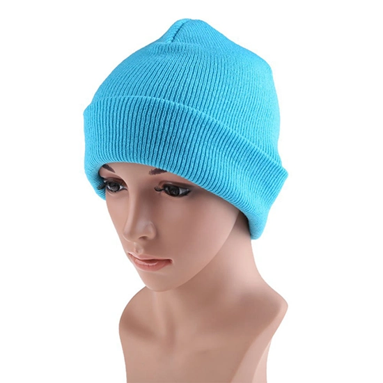 High Quality Winter Plain Dyed Custom Beanie Hat 100% Acrylic Warm Knitted Beanie Custom Logo