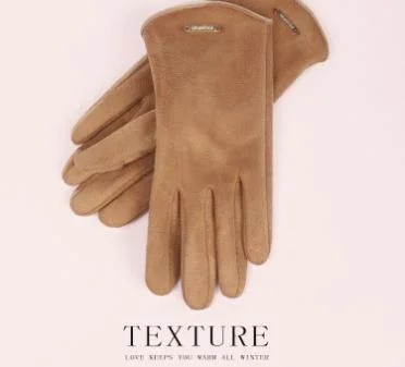 Suede Women&prime; S Winter Cold-Resitant Touch Screen Gloves