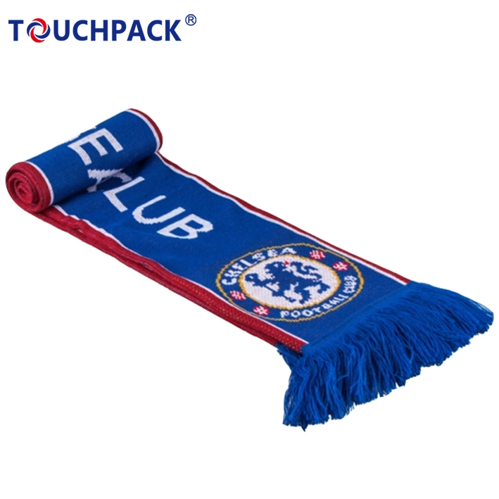 Custom Long Fan Acrylic Scarf Jacquard Knitting Scarf for Sports Fans