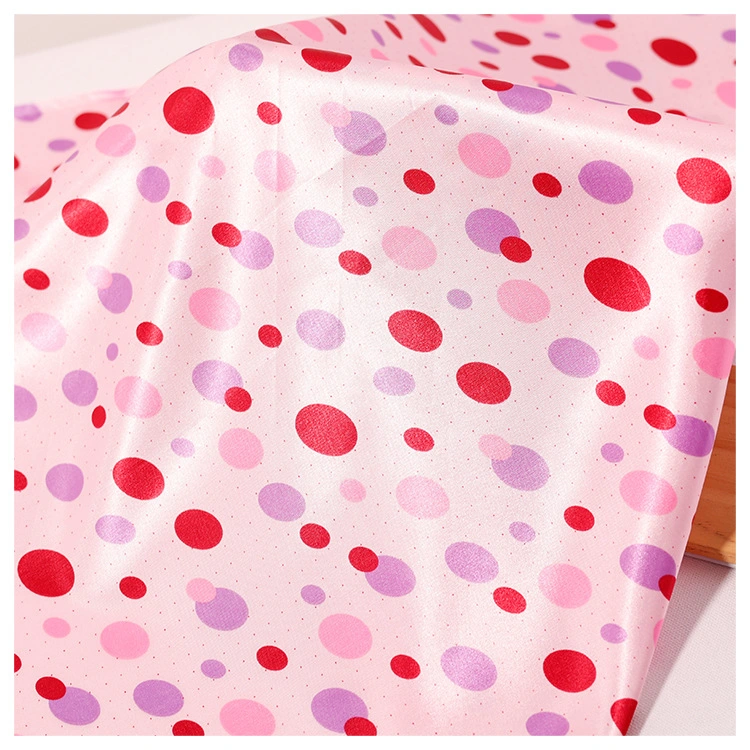 Fashion DOT Design Silk Satin Chiffon Fabric Digital Printing for Garment Dress Scarf