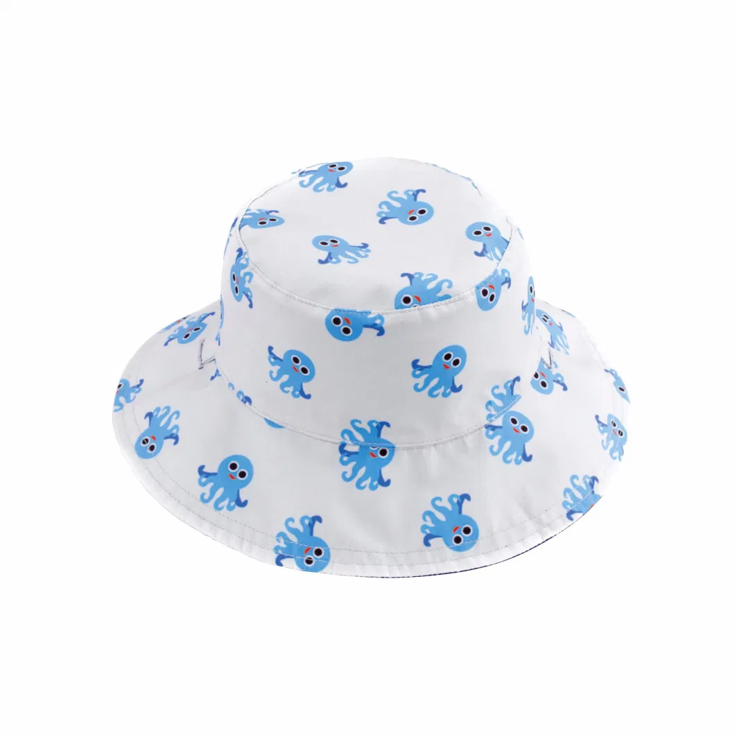 Polyester Printed Reversible Outdoor Sun Protection Beach Comfortable Bucket Adjustable Baby Boy Hat