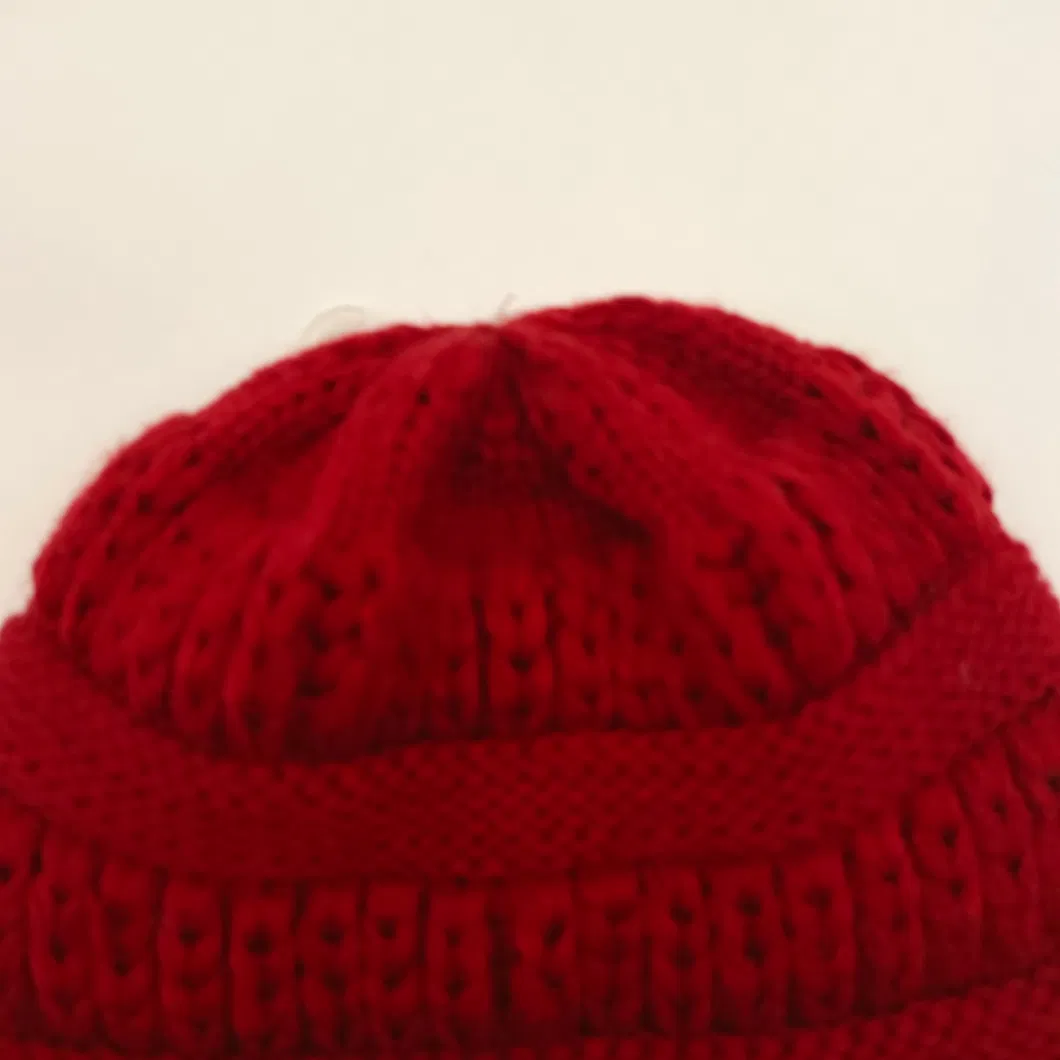 Plain Cap 3gauge Twisted Flat Knitting Machine Acrylic Fiber Knitted Hat