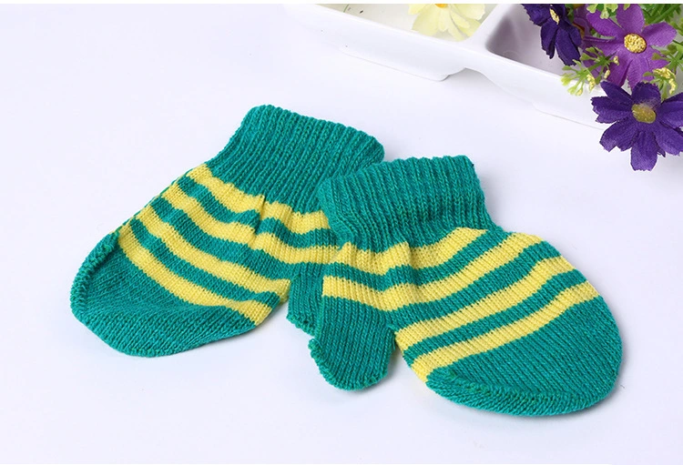 Basic Stripe Winter Warm Knit Magic Mitten Mitt for Kids Kindergarten Children Cheap Low Price