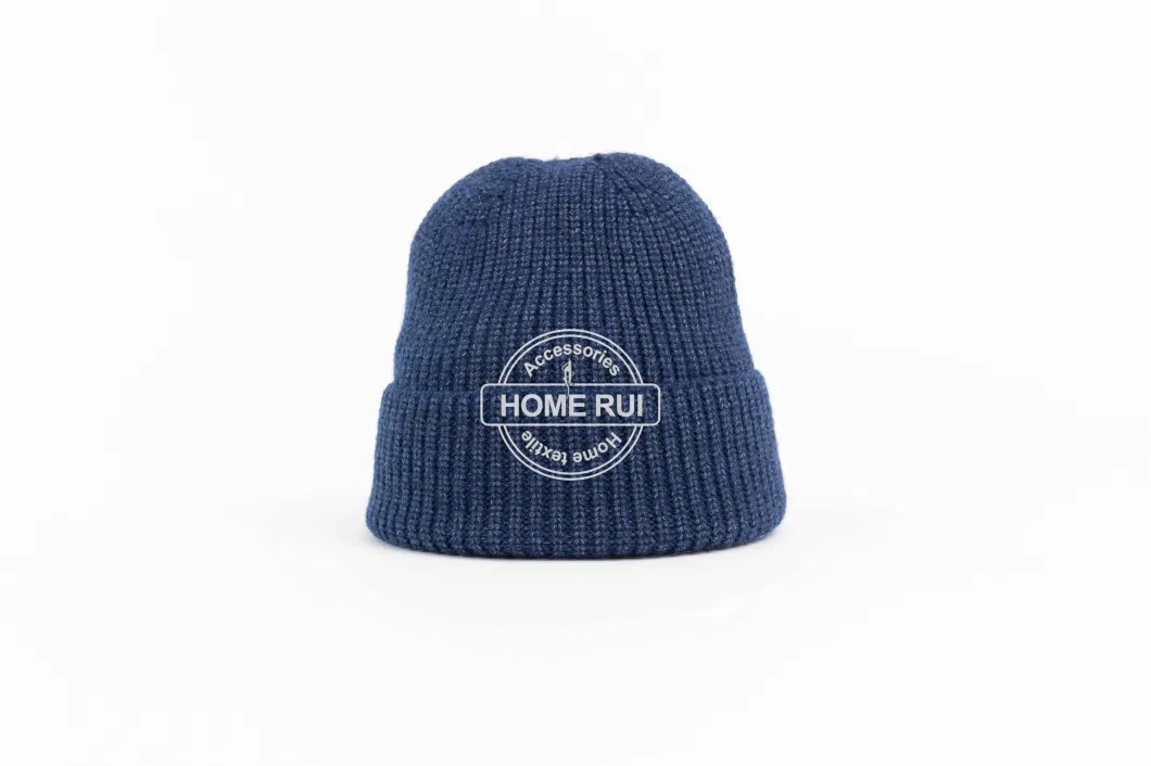 Chunky Super Soft Embroidery Manufacturer Acrylic Polyester Custom Logo Knitted Hats Beanie for Winter