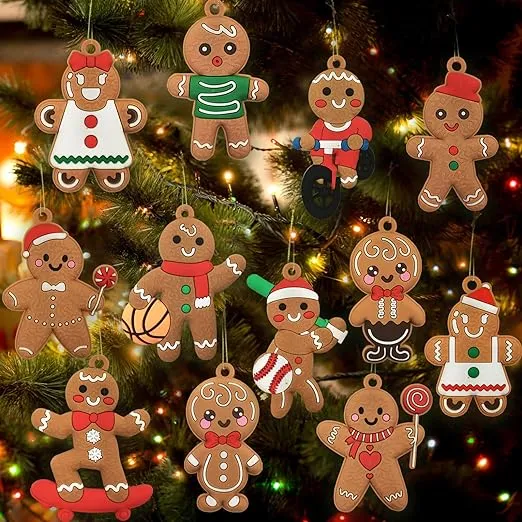 Gingerbread Man Ornaments for Christmas Tree Decoration