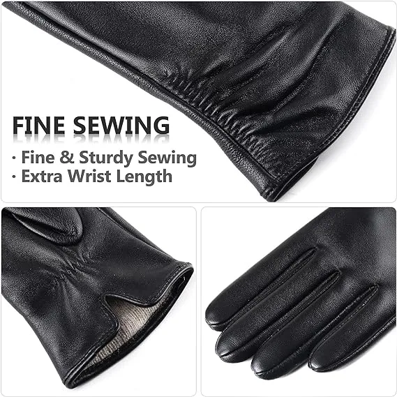 Factory Spot Women&prime;s Winter Touch Screen Gloves Pure Leather Motorcycle Cover Gloves