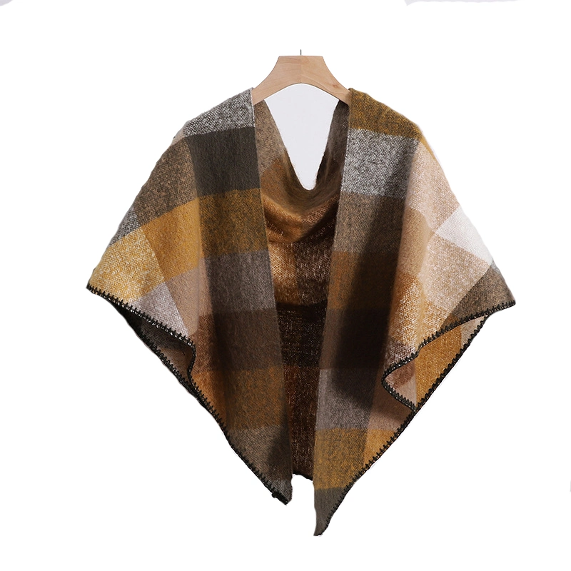 Warm Thickened Round Mohair Triangle Scarf /Shawl