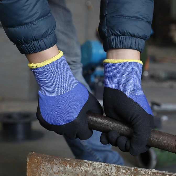 Insulated Coated Sandy Nitrile Soft Winter Work Gloves