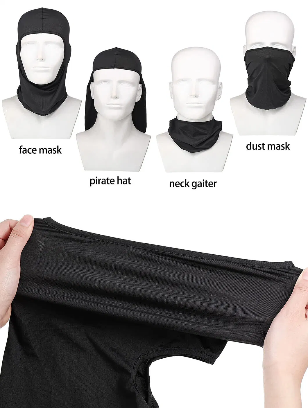 Custom Logo Plain Dye Earflap Hat Comfortable Breathable Unisex Full Face Cover Ski Mask One Hole Balaclava