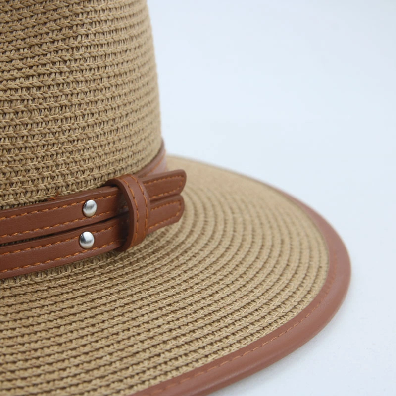 Wholesale Spring Summer Korean Wrapped Paper Straw Beach Cap Lady Designer British Fashion Sun Hat