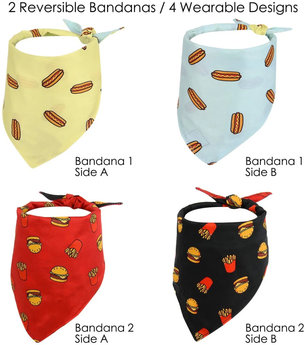 High Quality Reversible Cotton Dog Bandana Soft Pet Scarf for Girl &amp; Boy Dogs Puppy or Cats