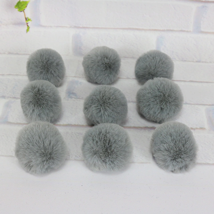 Wholesale Colorful Rabbit Fur Pompom 4-5cm Fox Fur Ball POM POM for Women Winter Hat and Cap