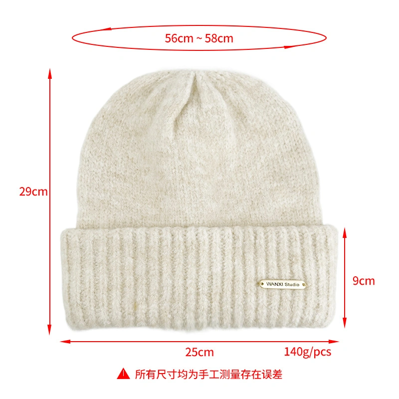 High Quality Winter Warm Thickened Knitted Hats Solid Color Classic Unisex Outdoor Beanie