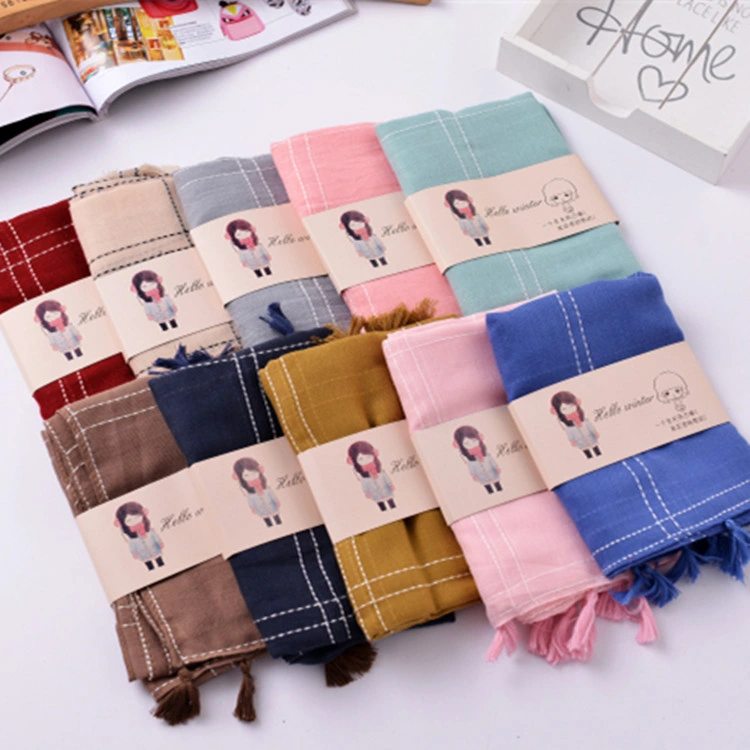 Checked Children Cotton Colorful Warm Spring Daily Fashion Soft Long Scarf