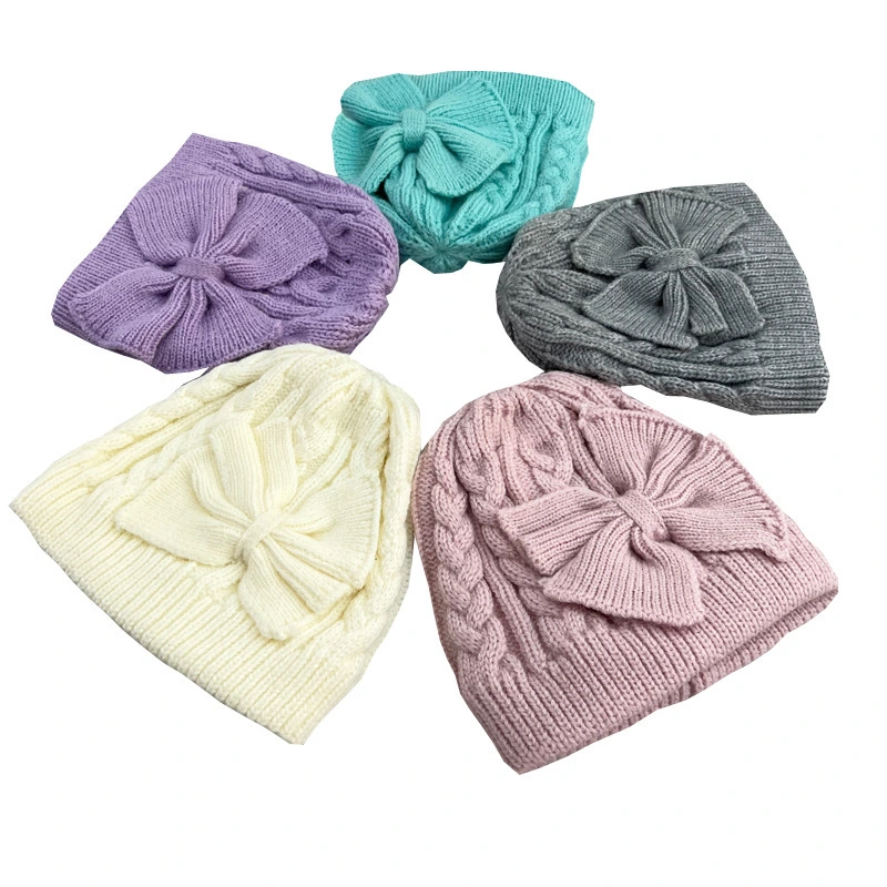 Knitted Acrylic Winter Warm Knit Hats Beanies for Children Colorful Adult Cheap Hat