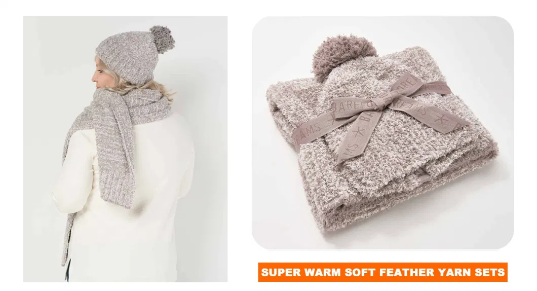 Unisex Women Oetmeal Beanie Scarf Winter Sets Warmer Chunky Thicken Hat Cap Neckgaiter Oversize Bobble Knit Snood POM Hat Bonnet