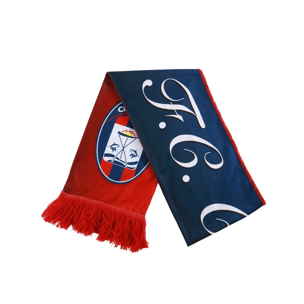 Football Fan Accessories Soccer Custom Made Polyester Maerial Football Scarf Design Soccer Scarf